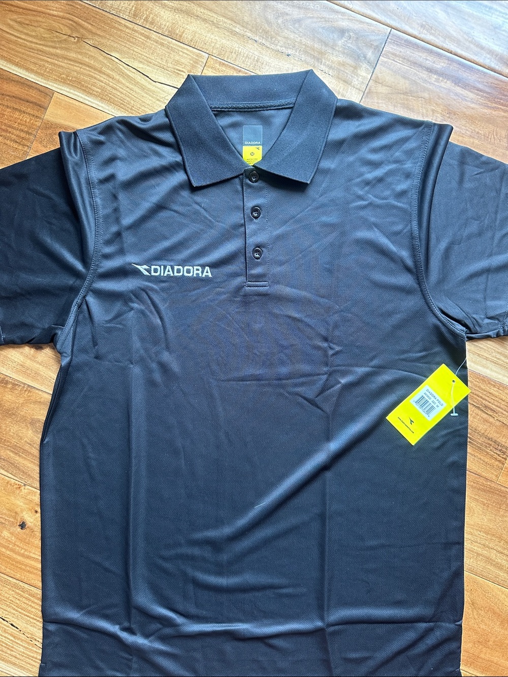 Diadora Black Men's Polo with Logo